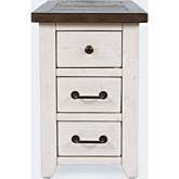 Madison County Harris USB Charging End Table in Vintage White & Barnwood